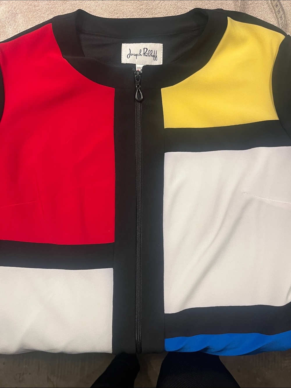 Joseph Ribkoff Colorblock Zip Front Jacket - size 12 - Picture 5 of 8